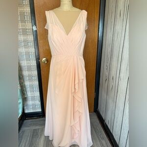 Elegant peach  chiffon evening gown